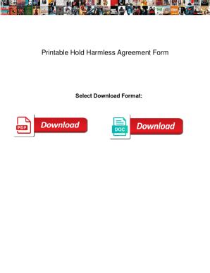 Fillable Online Printable Hold Harmless Agreement Form. Printable Hold ...