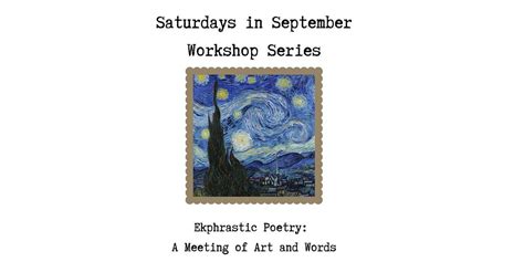 Ekphrastic Poetry: A Meeting of Art and Words- Session 1, September 30 ...