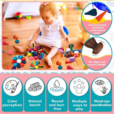 Buy Loose Parts Play Materials Set Wooden Mandala Toys Kit Wood Sensory ...
