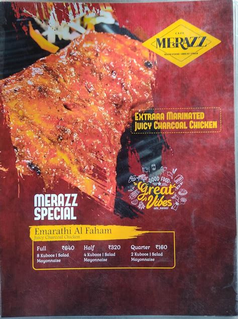 Menu at Cafe Merazz - Best and Top Family Restaurant in Changanacherry ...
