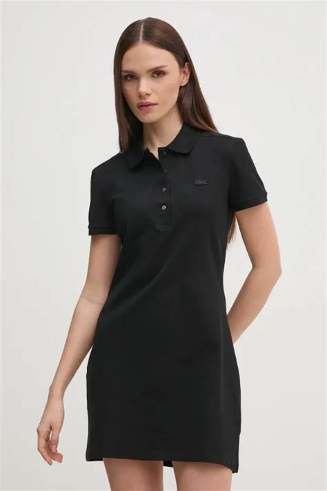 Lacoste Sukienka EF5473 kolor czarny mini prosta EF5473-001 | Answear.com