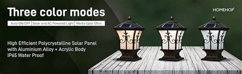 Homehop 10W Solar Antique Main Gate Pillar Lights Outdoor Waterproof ...