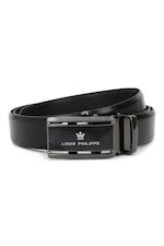 Buy Men Black Solid Leather Formal Belt Online - 674647 | Louis Philippe