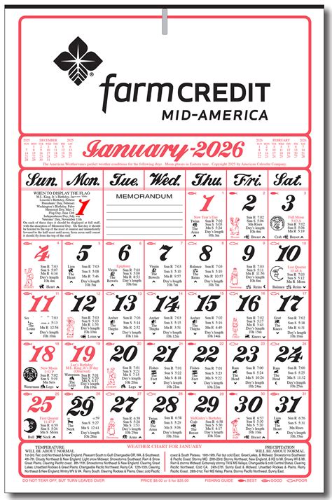 Farmers Almanac Fishing Calendar | Custom Promo Calendars | Calendar ...