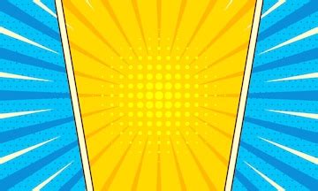 Cartoon page background blue and yellow | Premium Vector