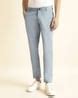 Buy Andamen Men Relaxed Fit Flat-Front Trousers | Blue Color Men | AJIO ...