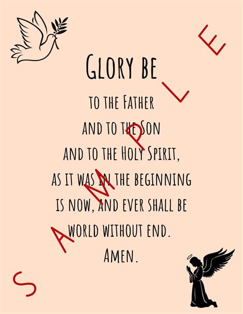 Glory Be Prayer | Catholic Poster | 8.5 X 11 Inches - Etsy