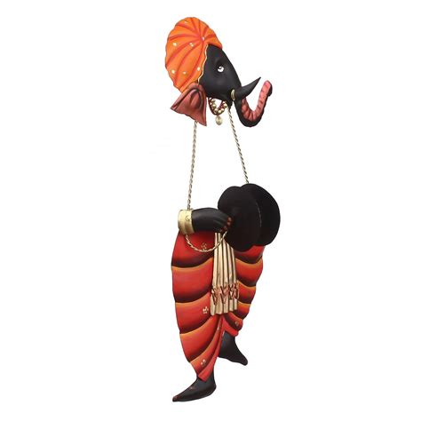 Lord Ganesha playing Manjeera Wall Hanging - eCraftIndia Online