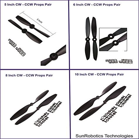 SunRobotics Carbon Nylon CW-CCW Propeller Pair Best for Multi-Copter RC ...