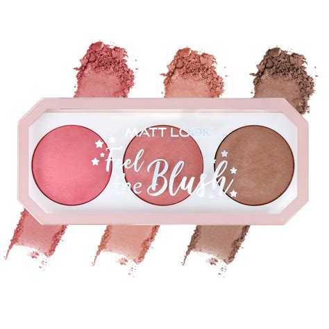 Mattlook Feel the Blush, Baked Blush Trio, Natural Radian Finish, Ultr ...