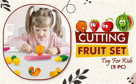 Buy Wembley Fruits Cutting Toys for Kids Pretend Play Kitchen Toys Play ...