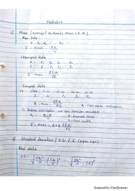 Unit 3 Statistics: Essential Notes for Success - Studocu