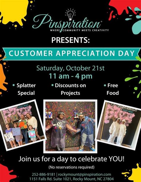 1st Annual Customer Appreciation Day, Pinspiration Rocky Mount, 21 ...