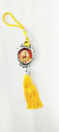 Laps of Luxury ® Durga Maa Glass God Idol Car Hanging Idol Multicolour ...