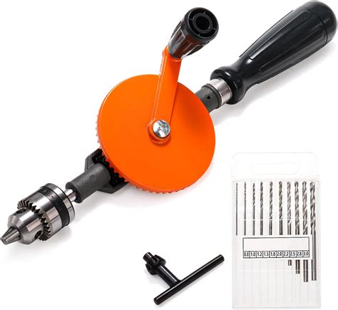 Cididu Manual Hand Drill 1/4-Inch Capacity, Speedy Hand Drill Set with ...