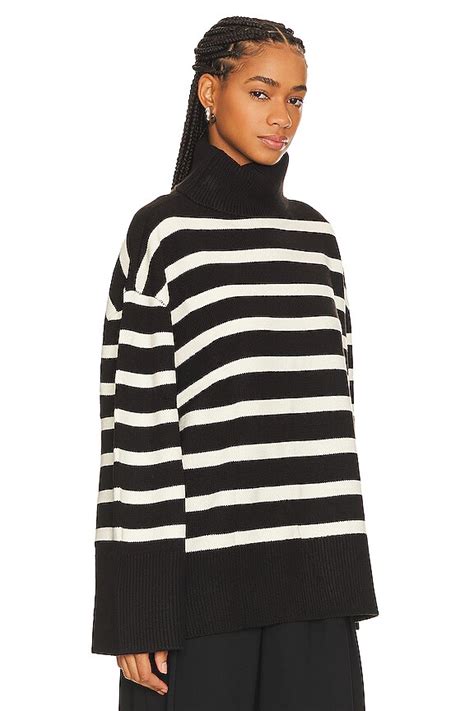 WeWoreWhat Striped Turtle Neck in Black & Ecru | REVOLVE