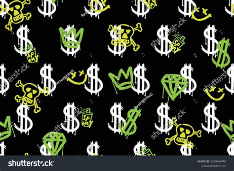 Graffiti Style Skull Crown Dollar Sign Stock Vector (Royalty Free ...