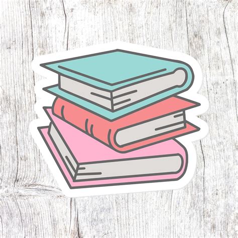 Buy Stack of Books Sticker, Book Stickers, Reading, Teacher, Librarian ...