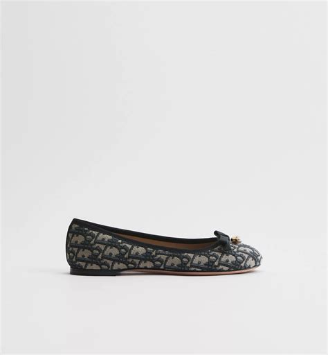 Dior Ballet Flat Deep Blue Dior Oblique Embroidered Cotton | DIOR