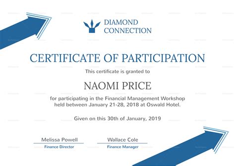 Participation Certificate Design