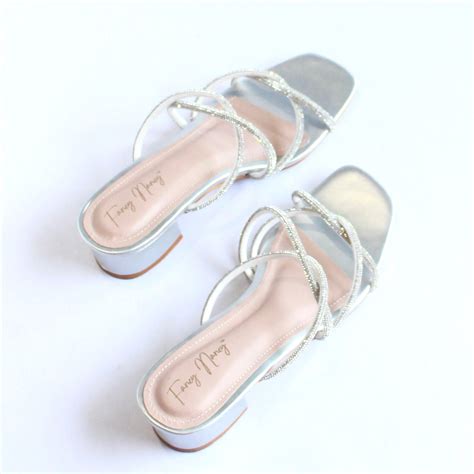 Shimmer Cross Strap Sandals - Silver – Dapperfeet