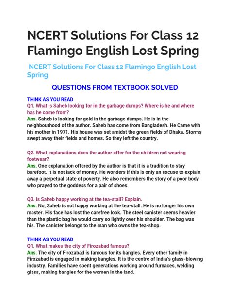 CBSE Class 12 English Chapter Lost Spring 的图像结果