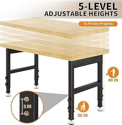 Wanmwill 48 Adjustable Height Workbench, Heavy-Duty Work India | Ubuy