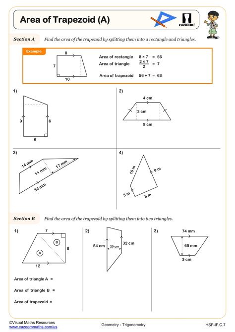 Trapezoids Worksheet Characteristics Of Trapezoids | Worksheet