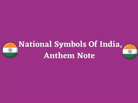 National Symbols Of India Note - PSC PDF BANK