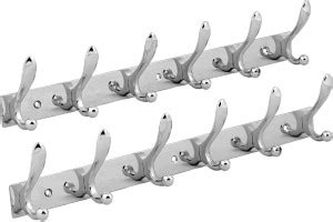 Excellent Pack Of 2-Premium 24 Pin Steel Cloth Hanger Wall Door Hooks ...