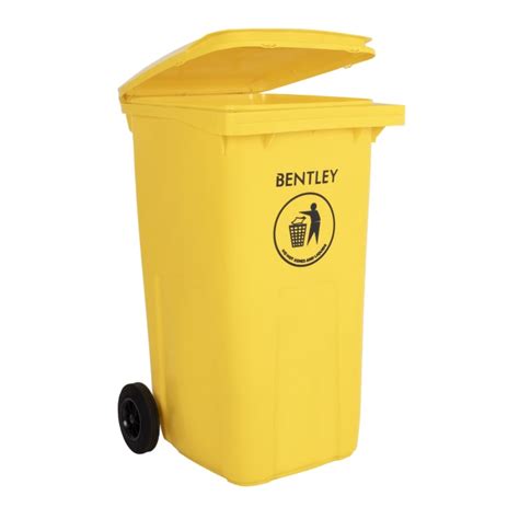 RS PRO | RS PRO 240L Yellow Flip High Density Polyethylene Waste Bin ...