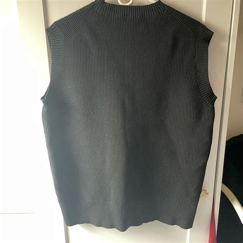 Muji men’s Black Sweater Vest in Large Worn maybe... - Depop