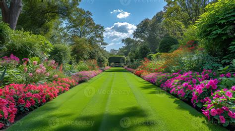 ai generado maravilloso Hora de verano ver de un hermosa Inglés paisaje ...