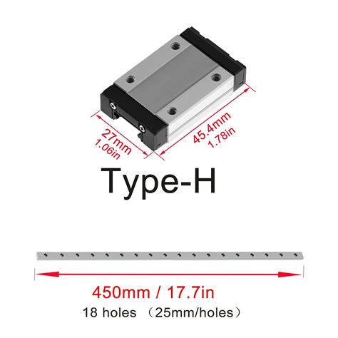 Buy MGN12H 450mm Linear Rails Linear Guide with Bearing Sliding Block ...