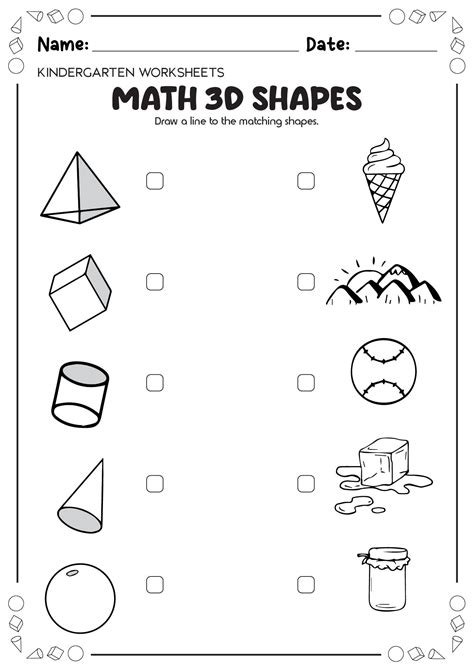 Math 3d Shapes Worksheet Kindergarten