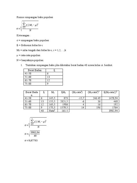Image result for Simpangan Baku Examples