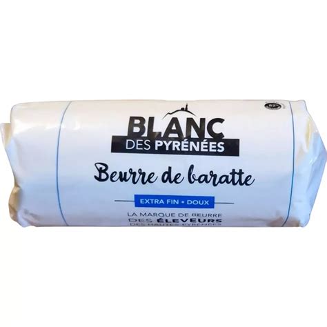 BLANC DES PYRÉNÉES Beurre de baratte extra fin doux 250g pas cher ...