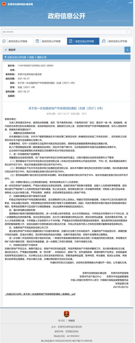 重磅！东莞调控升级！社保延长、首付提高、离婚买房漏洞被堵！_房地产市场