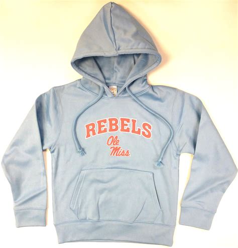 Youth Ole Miss Rebels Poly Fleece Hoodie Powder Blue | Rebel Bookstore