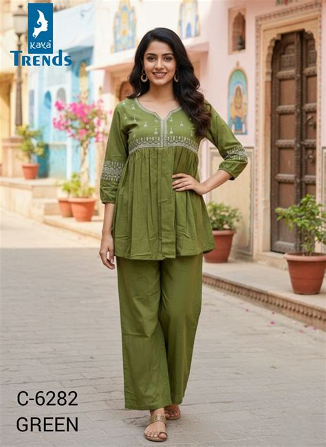 Design 6282 Kaya Trends Cotton Co Ord Set Manufacturer – Kavya Style Plus