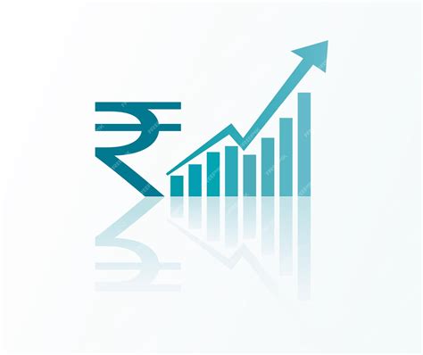 Premium Vector | Free vector indian rupee symbol with bar chart for economic prosperity
