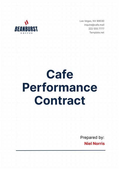Free Cafe Performance Contract Template to Edit Online