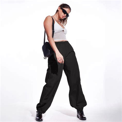 Black Oversized Parachute Pants – I Z F