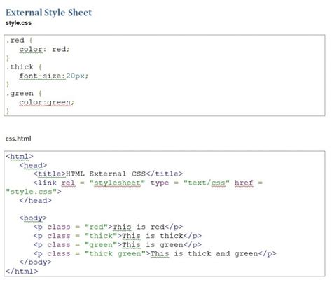 Image result for External Style Sheet Example