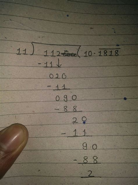 Step by step division of 112 by 11.plzz help - Brainly.in