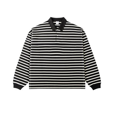 Heavyweigh Stripe Long Sleeve Polo Shirt WN4345 – WONDER NOAH