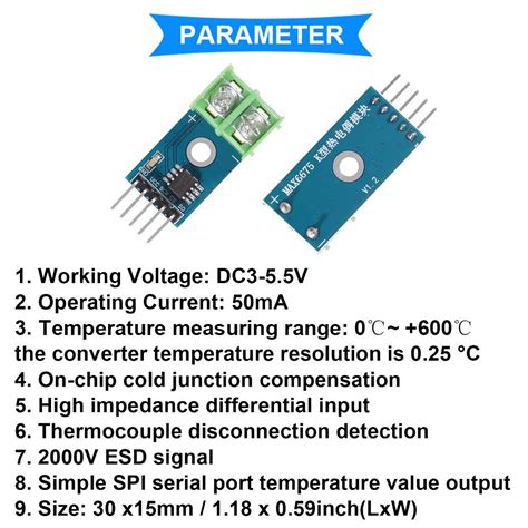 DAOKI DC 3-5V MAX6675 Temperature Themocouple Module India | Ubuy