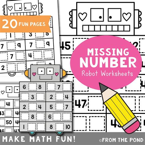 Robot Numbers Worksheet 的图像结果