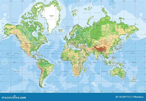 Vector Mercator Projection World Map 的图像结果