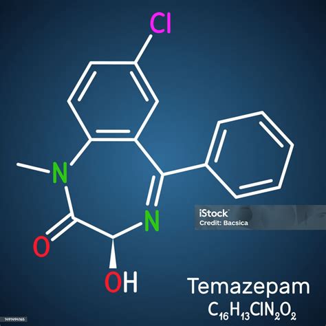 Temazepam Drug Molecule It Is Benzodiazepine Used To Treat Panic ...
